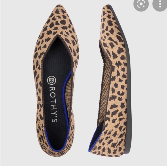 Rothy’s Pointed Toe Leopard Flats Size 7 - Picture 1 of 7